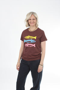 Tee Shirt - Chocolate - Fish Print