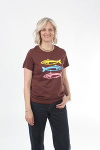Tee Shirt - Chocolate - Fish Print