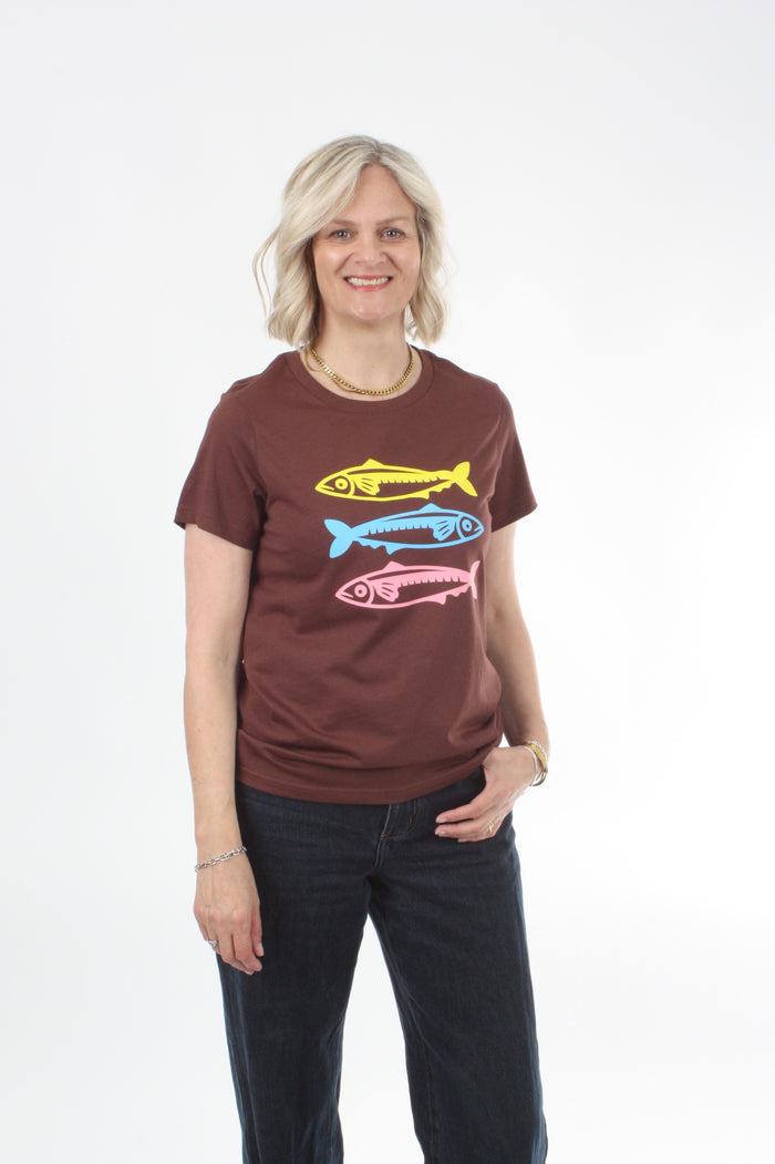 Tee Shirt - Chocolate - Fish Print