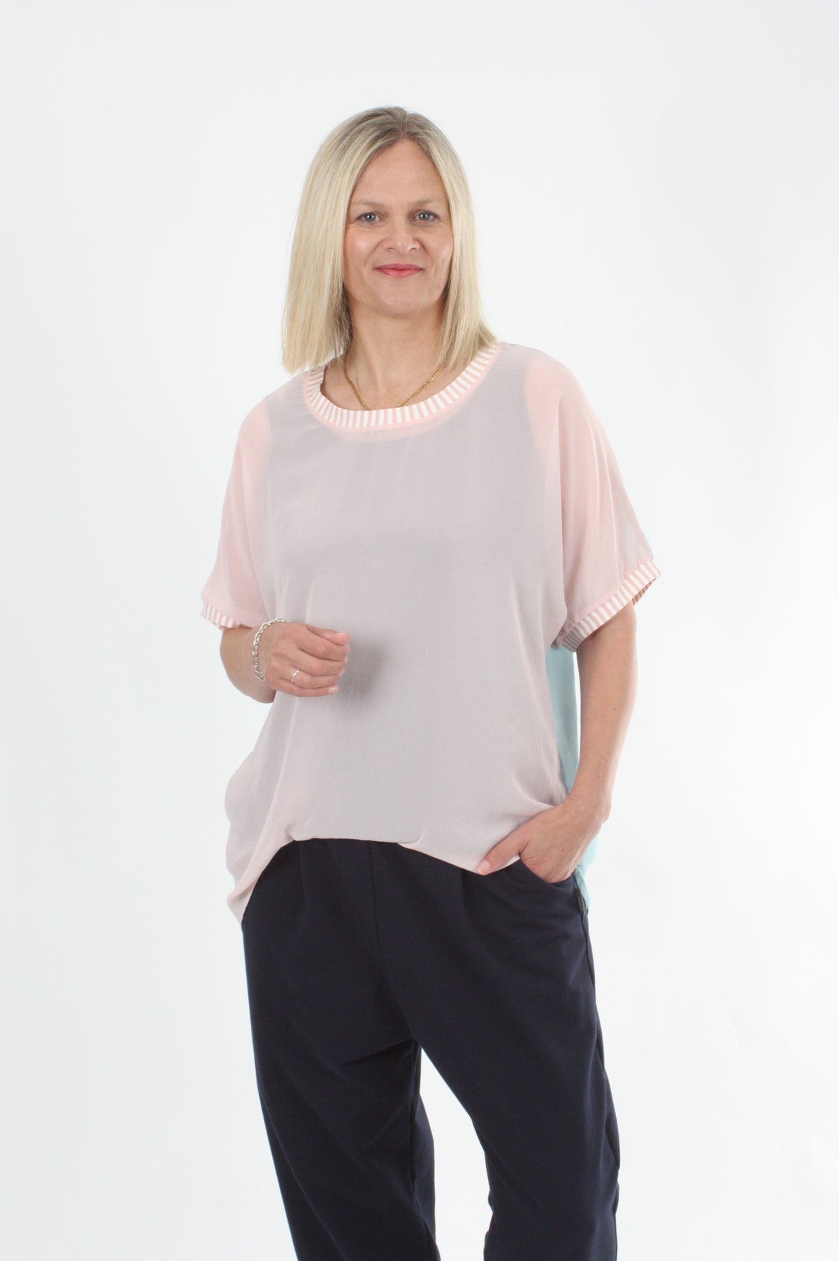 Zoey Top - Pink and Blue