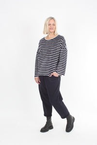 Tracee Top - Navy and White Stripe