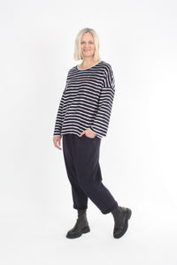 Tracee Top - Navy and White Stripe