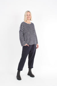 Tracee Top - Navy and White Stripe