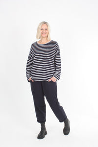Tracee Top - Navy and White Stripe