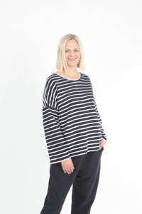 Tracee Top - Navy and White Stripe