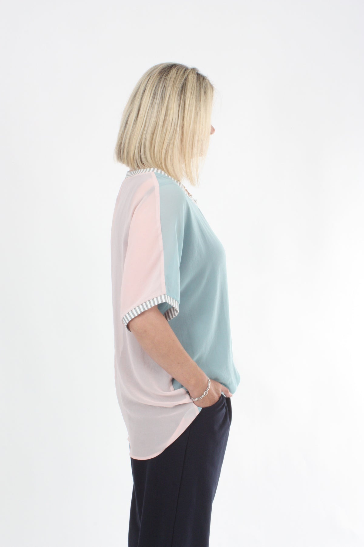 Zoey Top - Blue and Pink