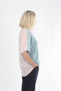 Zoey Top - Blue and Pink