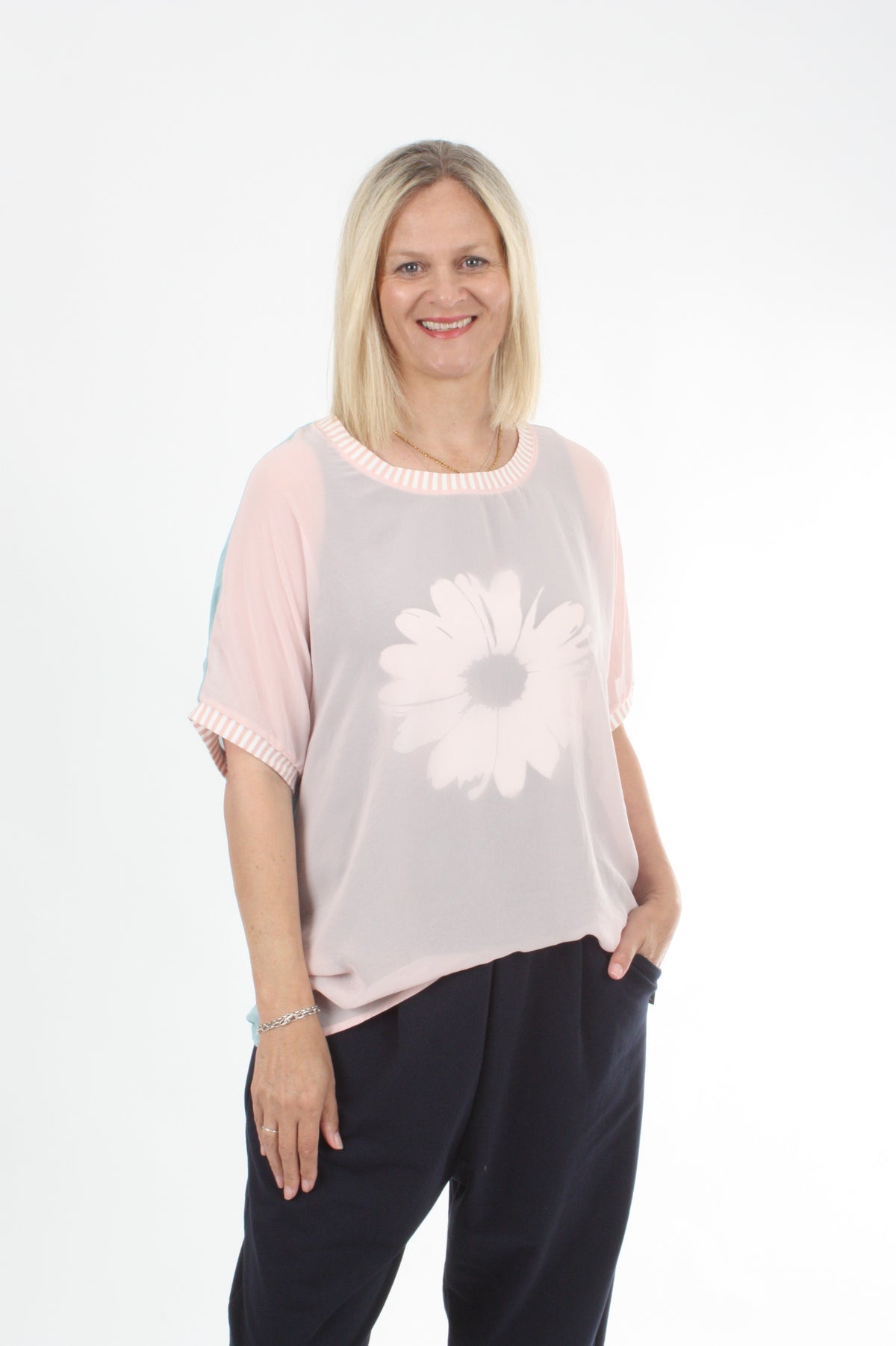 Zoey Top - Pink and Blue