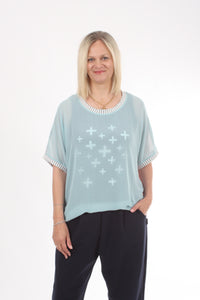 Zoey Top - Blue and Pink