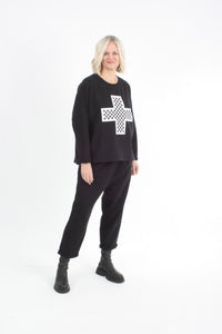 Opal Sweater - Black Grid Cross