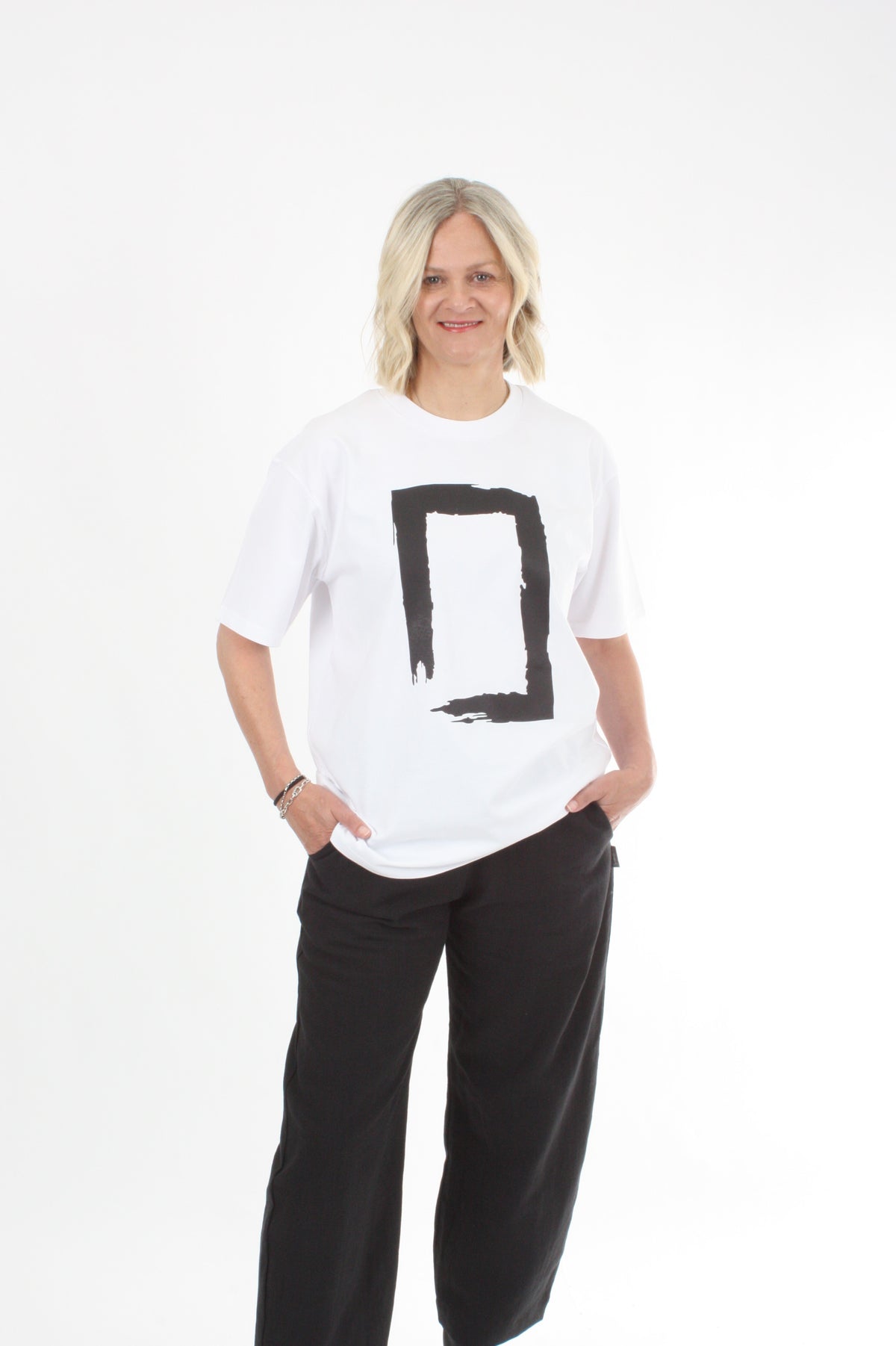 Tee Shirt - Rectangle Brush Print