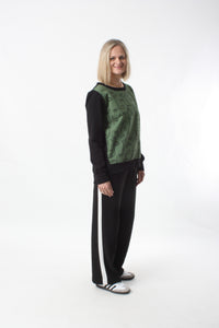 Sisters Sweater - Khaki black faces print