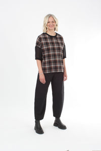 Florence Top - Chocolate Check and Black