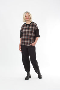 Florence Top - Chocolate Check and Black