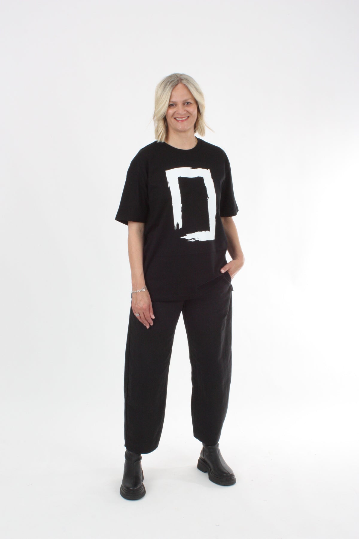 Tee Shirt - Rectangle Brush Print