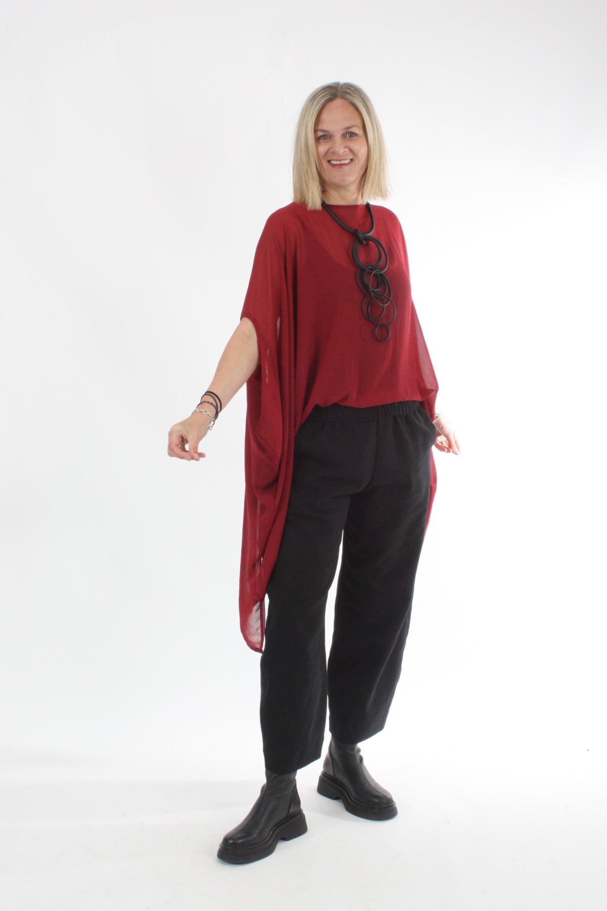 Drape Top - Burgandy - Pre-order