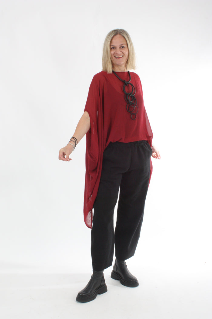 Drape Top - Burgandy - Pre-order