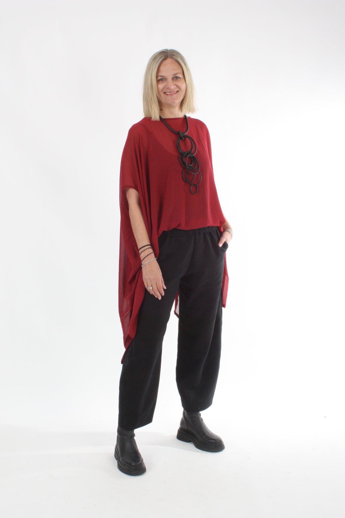 Drape Top - Burgandy - Pre-order