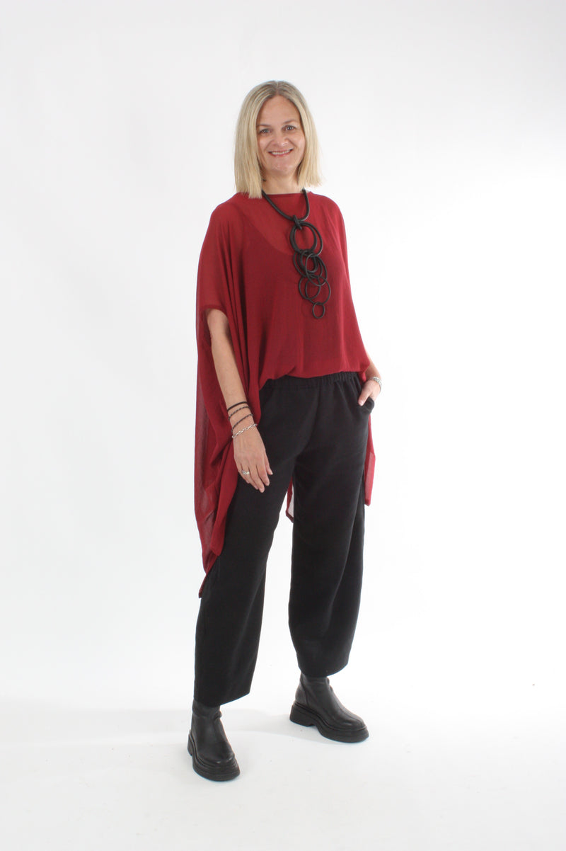 Drape Top - Burgandy - Pre-order