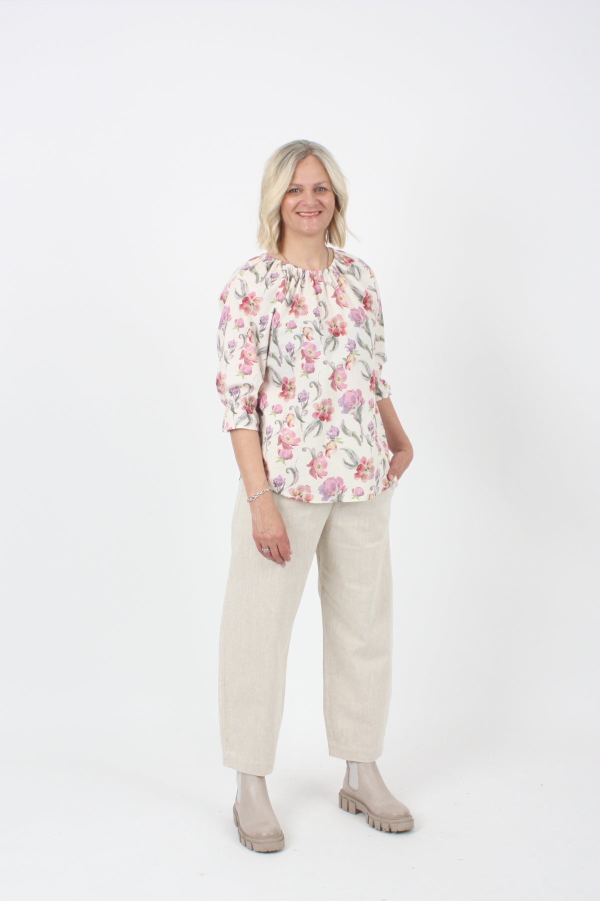 Cora Top - Pink Floral