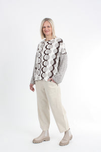 Tracee Top - Chocolate and Ivory Print