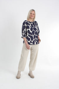 Cora Top - Navy Print