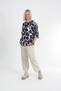 Cora Top - Navy Print