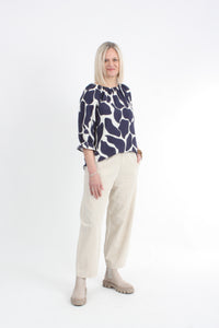 Cora Top - Navy Print