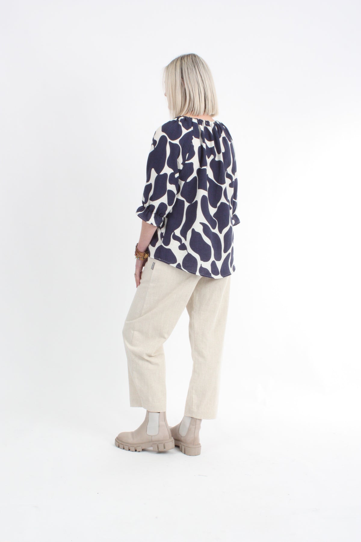 Cora Top - Navy Print