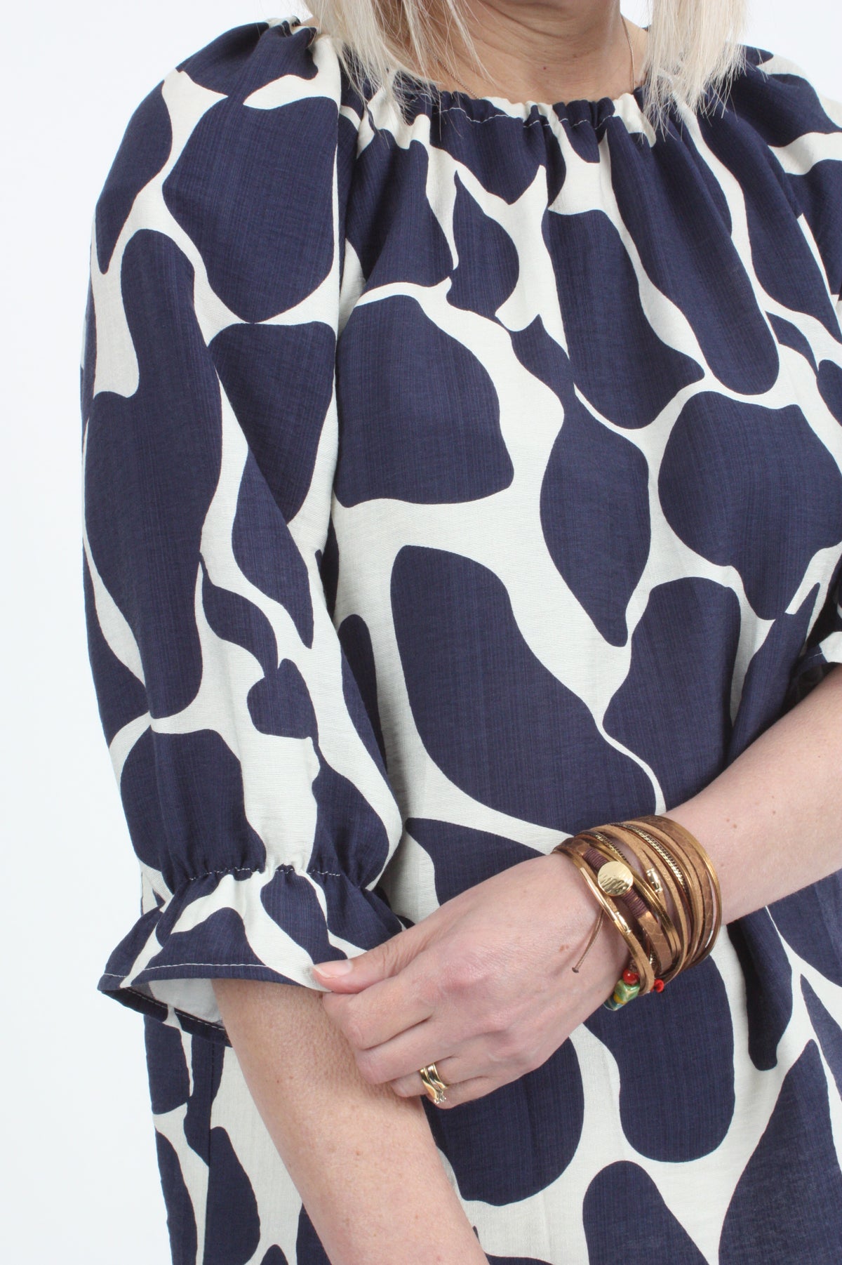 Cora Top - Navy Print