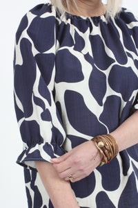 Cora Top - Navy Print