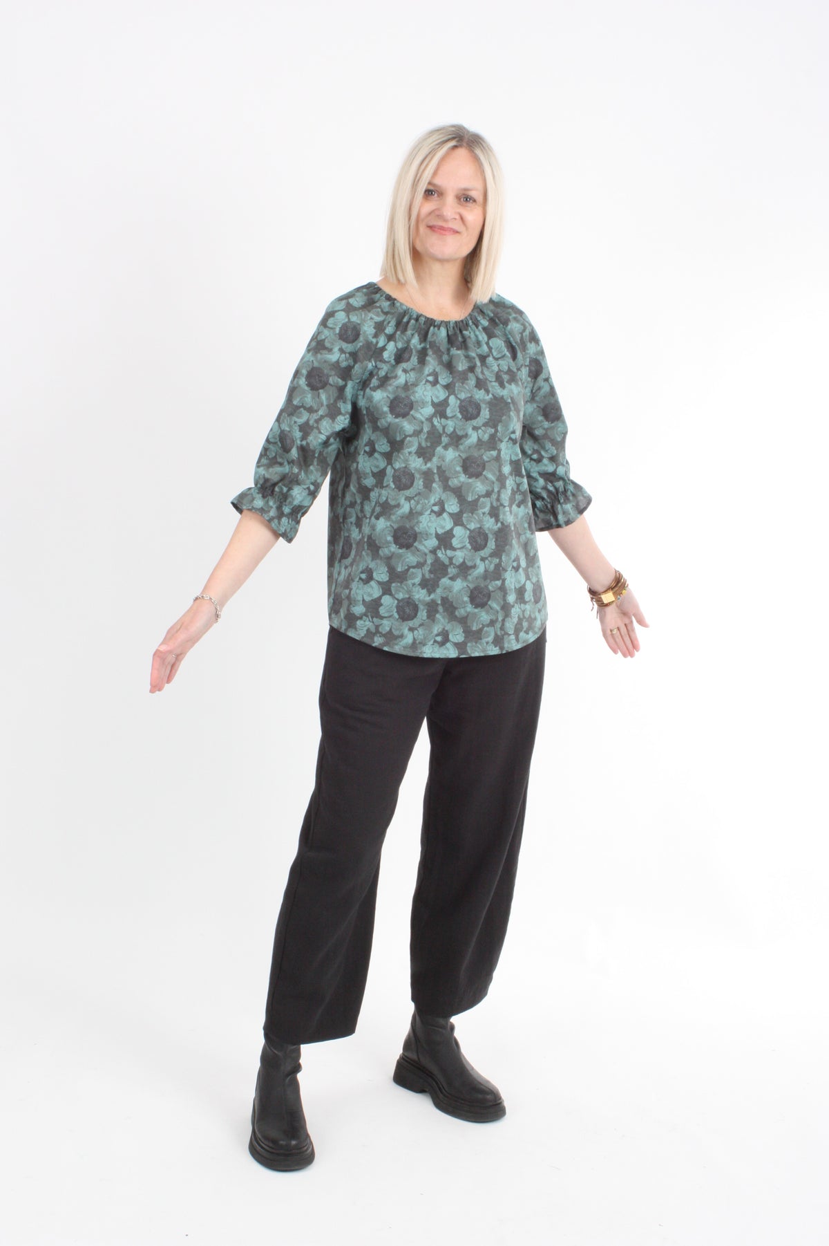 Cora Top - Green Floral