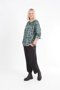 Cora Top - Green Floral