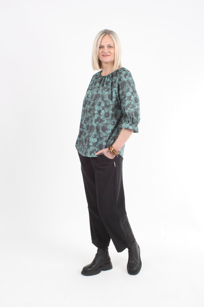 Cora Top - Green Floral
