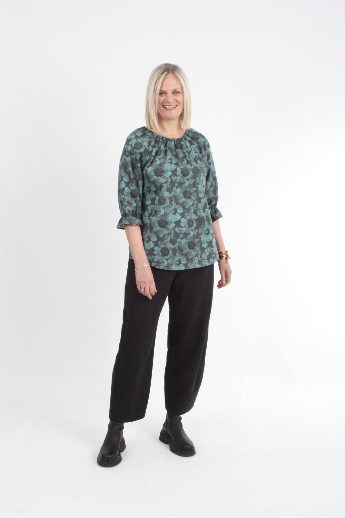 Cora Top - Green Floral