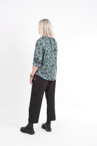 Cora Top - Green Floral