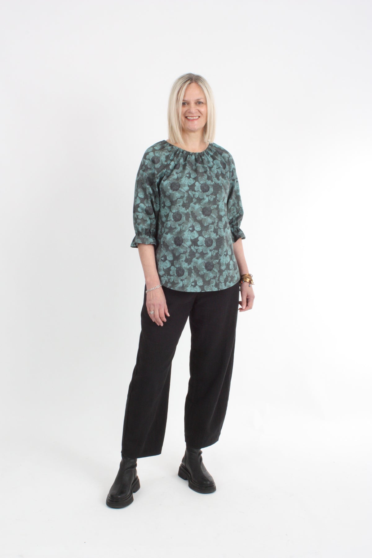 Cora Top - Green Floral