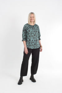 Cora Top - Green Floral