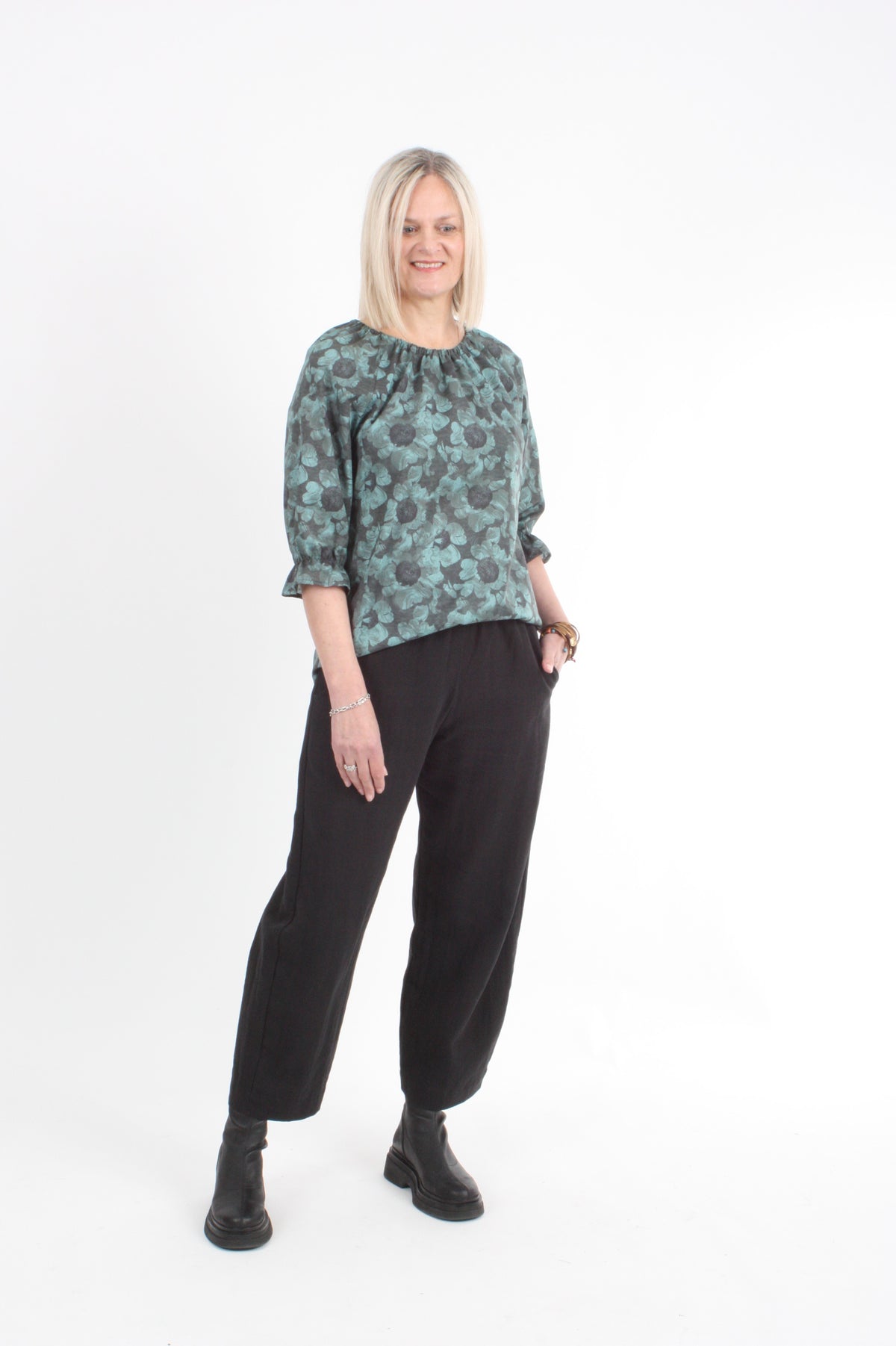Cora Top - Green Floral