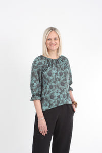 Cora Top - Green Floral