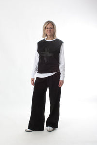 Vest Merino - Black with Black Trims - Pre Order