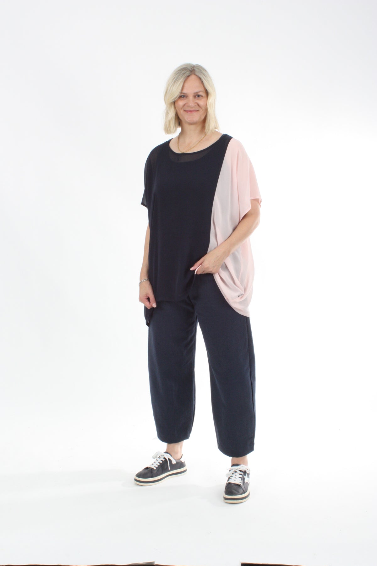 Jann Top - Navy & Pink - Pre-Order
