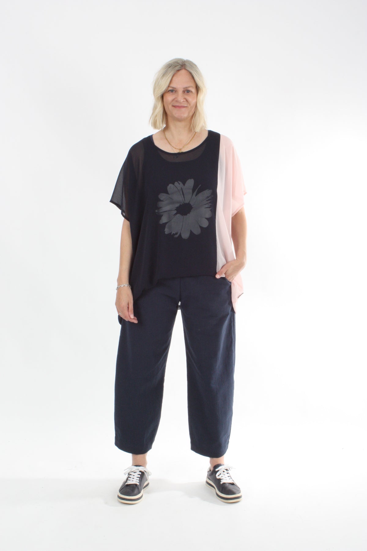 Jann Top - Navy & Pink - Pre-Order