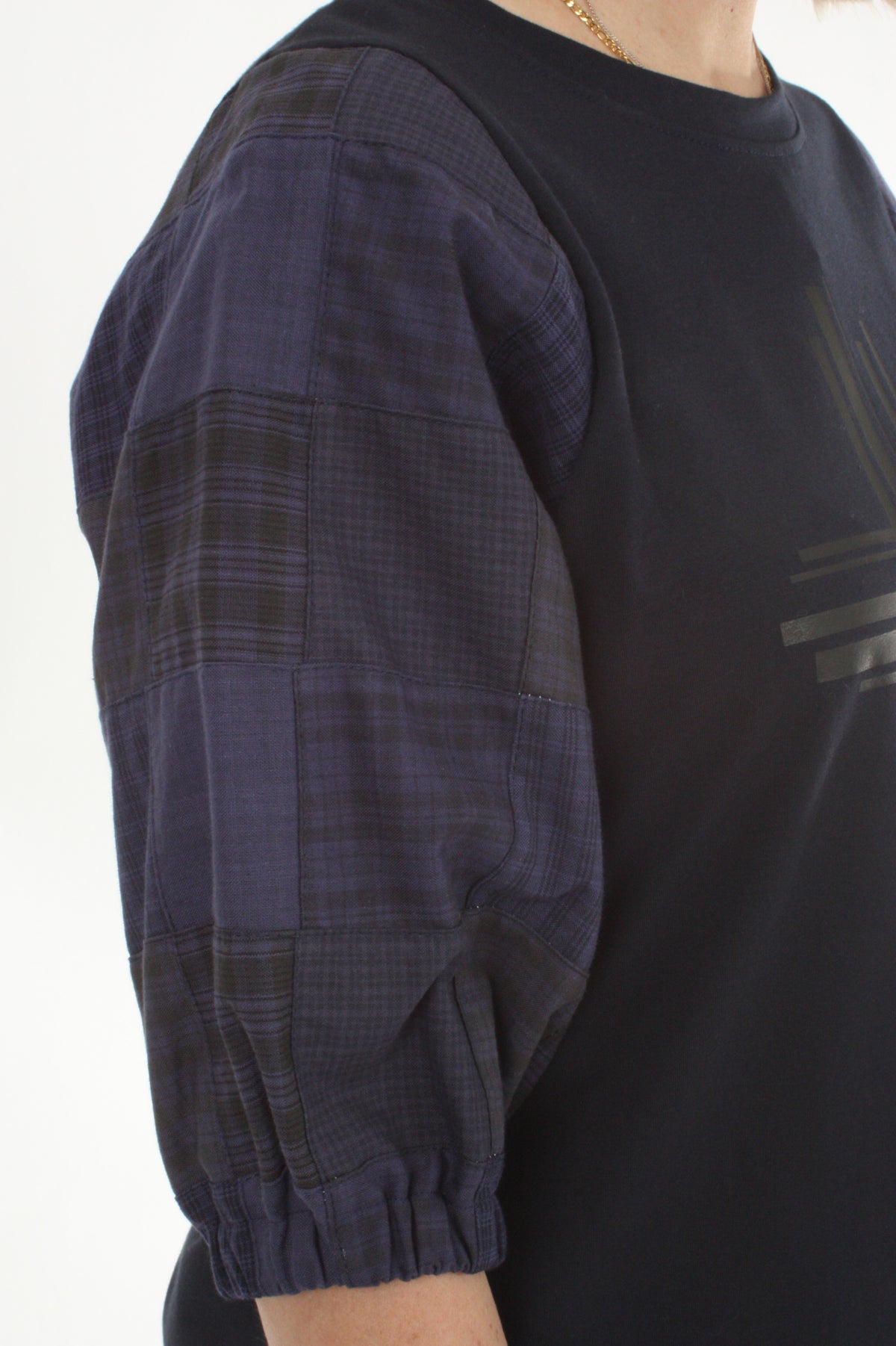 Bennie Top - Navy - Navy Patch sleeve