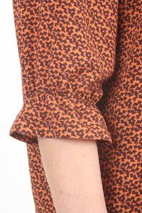 Cora Top - Jaffa and Chocolate Print