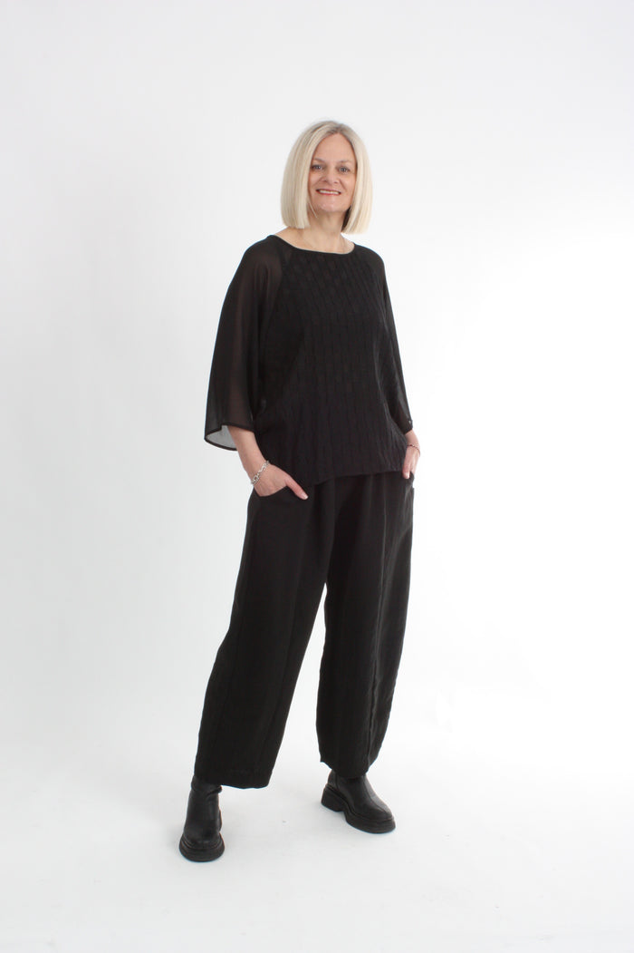 Becky Top - Black textured