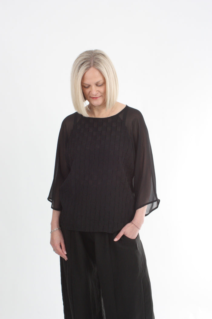 Becky Top - Black textured