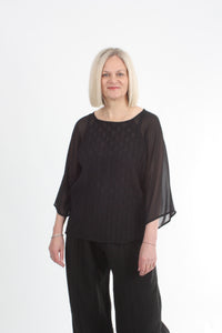 Becky Top - Black textured