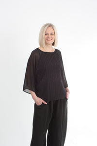 Becky Top - Black textured