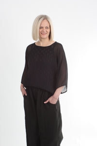 Becky Top - Black textured